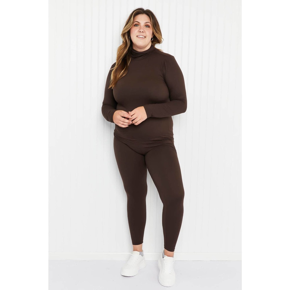 Friend in Me Microfiber Mock Neck Top and Leggings Set